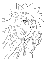 coloriage naruto et sakura